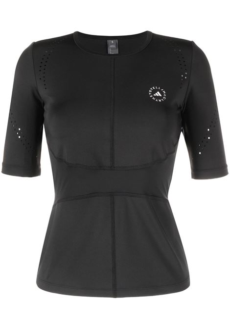 T-shirt con stampa TruePurpose in nero adidas by Stella McCartney - donna